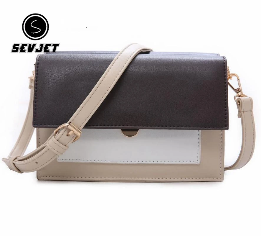 Маленькая женская сумка на плечо Лоскутная через для женщин кожаная роскошная