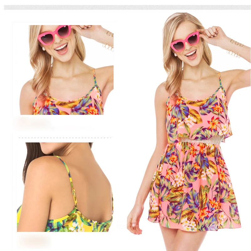 2017 лето новый сексуальный мода slim платье женщины Богемия Yafeng печать/короткое