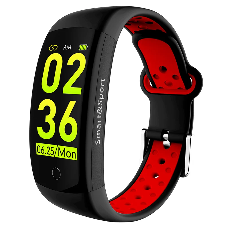 Smartband Red Q6S Smartband цвета 3D динамический монитор сердечного ритма кровяного давления умный Браслет Водонепроницаемый спортивный фитнес часы - Цвет: Smartband Red