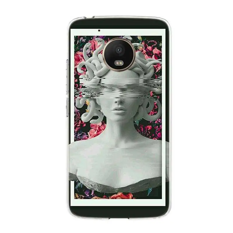 Ретро Художественная статуя силиконовый корпус задняя крышка чехол для Motorola MOTO G5