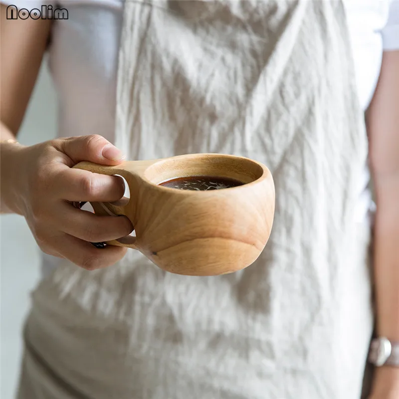 NOOLIM Finland Kuksa портативная кофейная кружка ручка из резины и дерева два отверстия