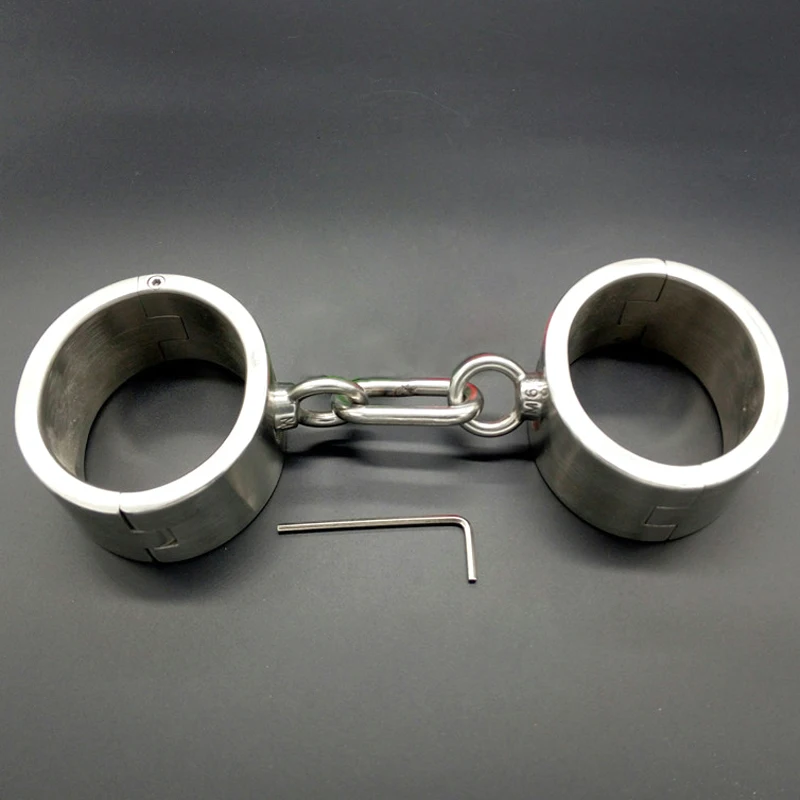 4cm high oval metal hand cuffs adult games bdsm bondage stainless steel handcuffs wrist restraints slave fetish sex toys | Красота и