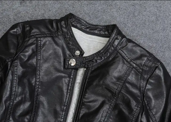 Женская Короткая кожаная куртка новая Удобная облегающая из искусственной кожи