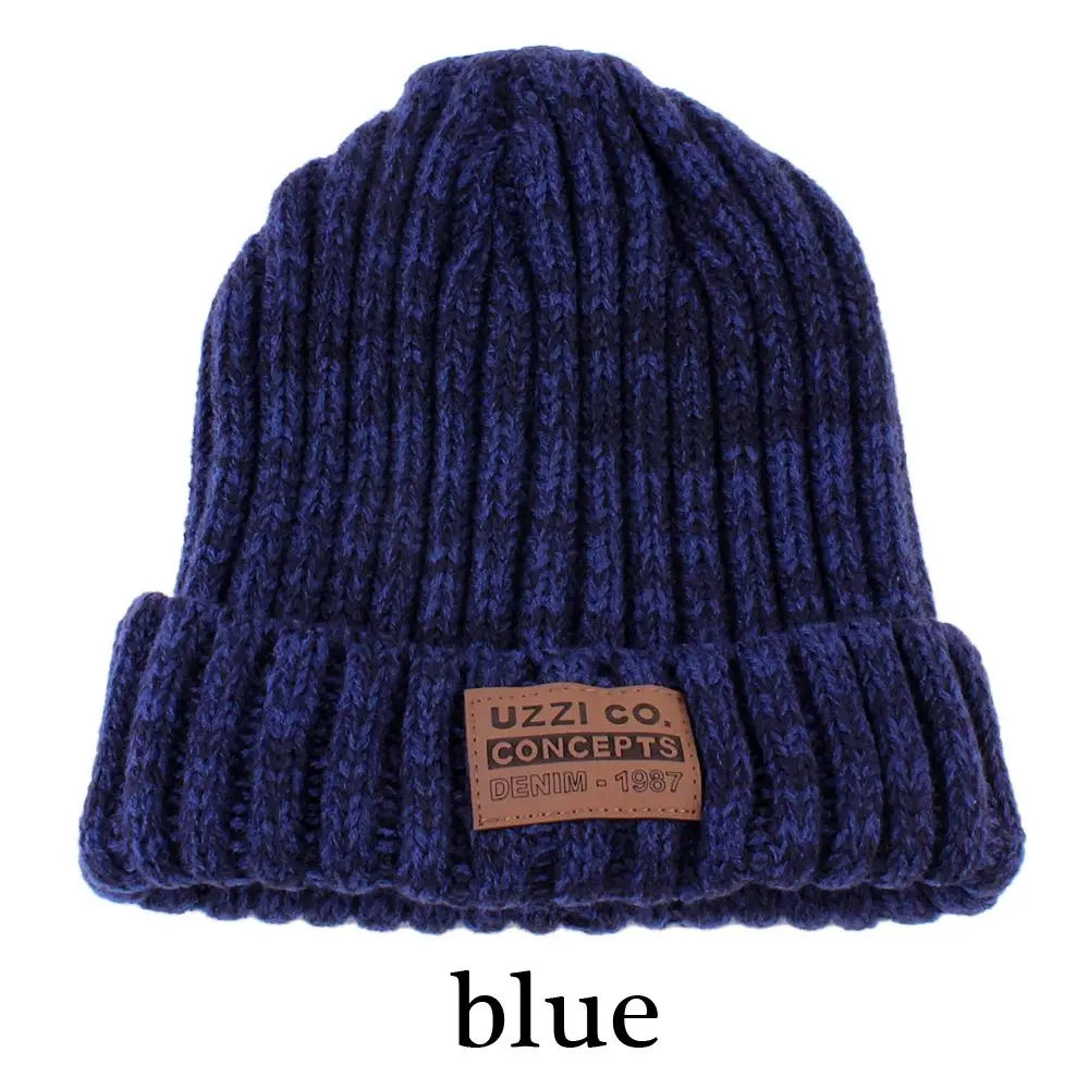 blue Новая весенняя женская модная мягкая вязаная шапка, женская теплая Осенняя Зимняя шерстяная вязаная шапка, вязаная крючком Лыжная шапка, 6 цветов - Цвет: blue