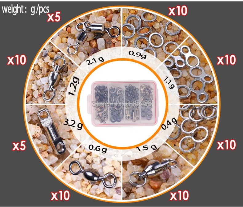 70 шт./лот нержавеющая сталь рыболовная оснастка баррель слинг роликовых