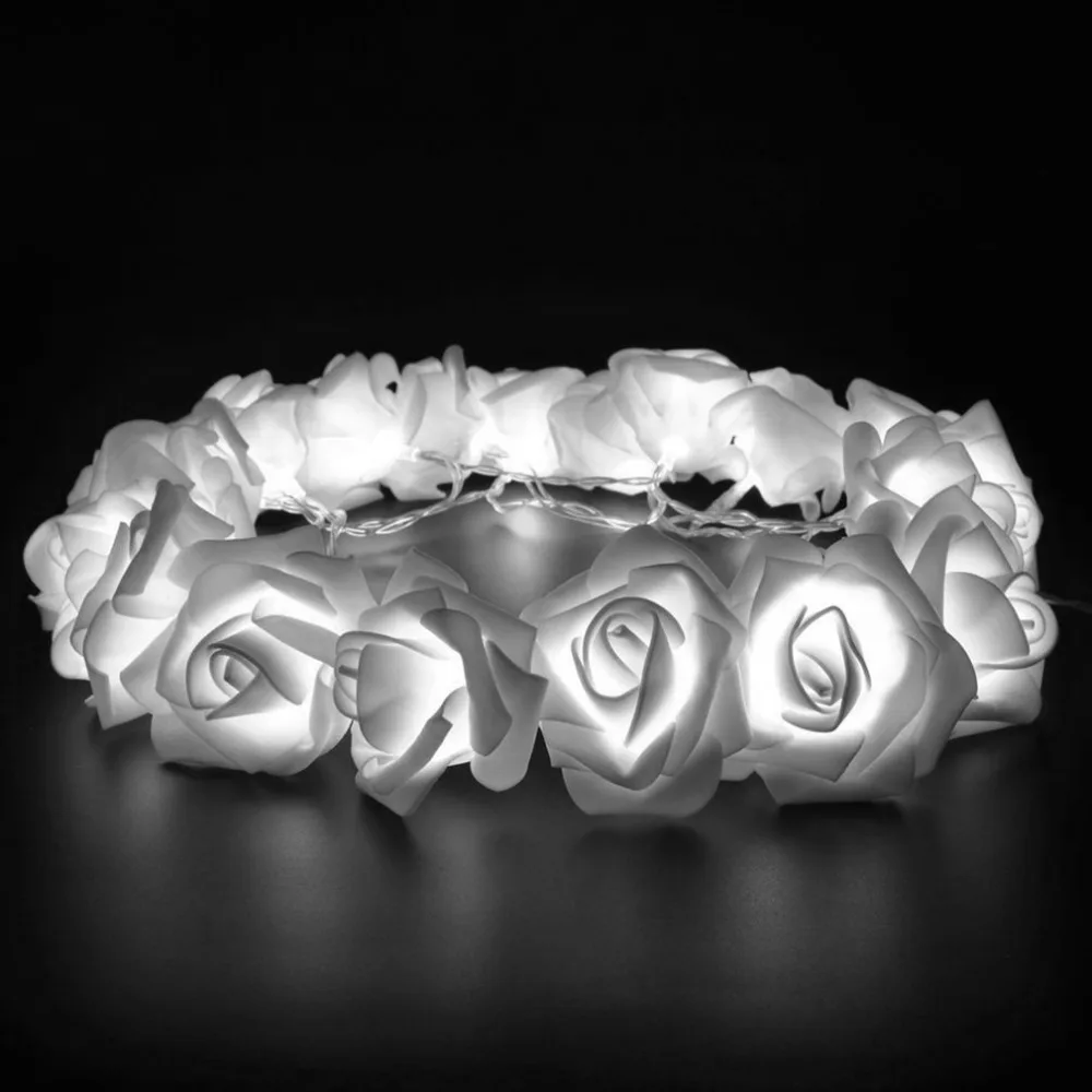 Wedding white Roses LED String Lights 1.2m 10 LEDs Best Gift for Birthday Party Events Christmas Decoration Lightings Casamento | Лампы и