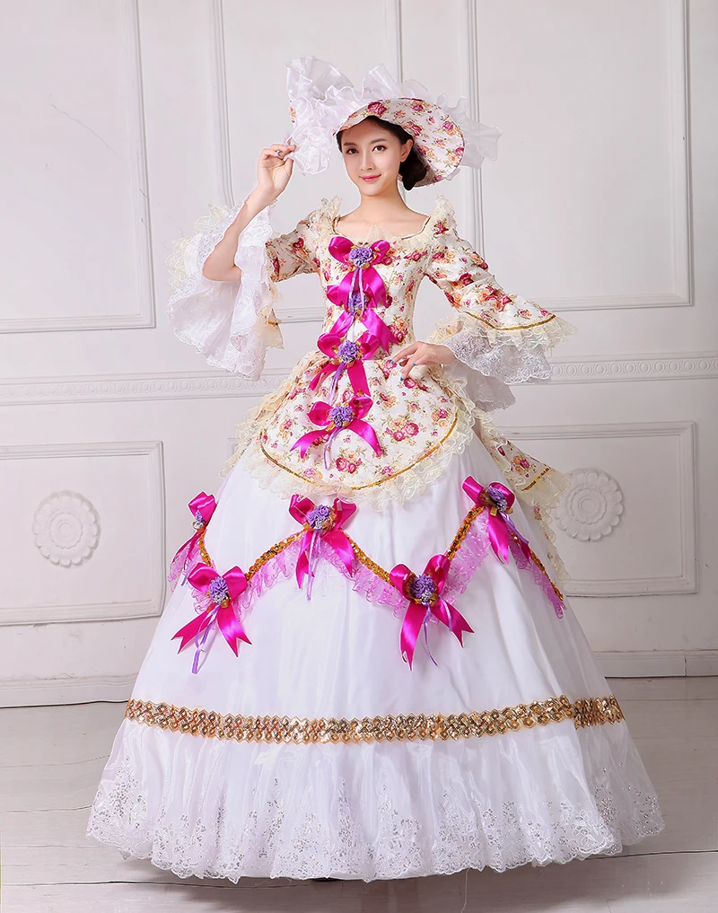 Новое Брендовое платье с цветочным рисунком Ренессанс Southern Belle Marie Antoinette 18-го века