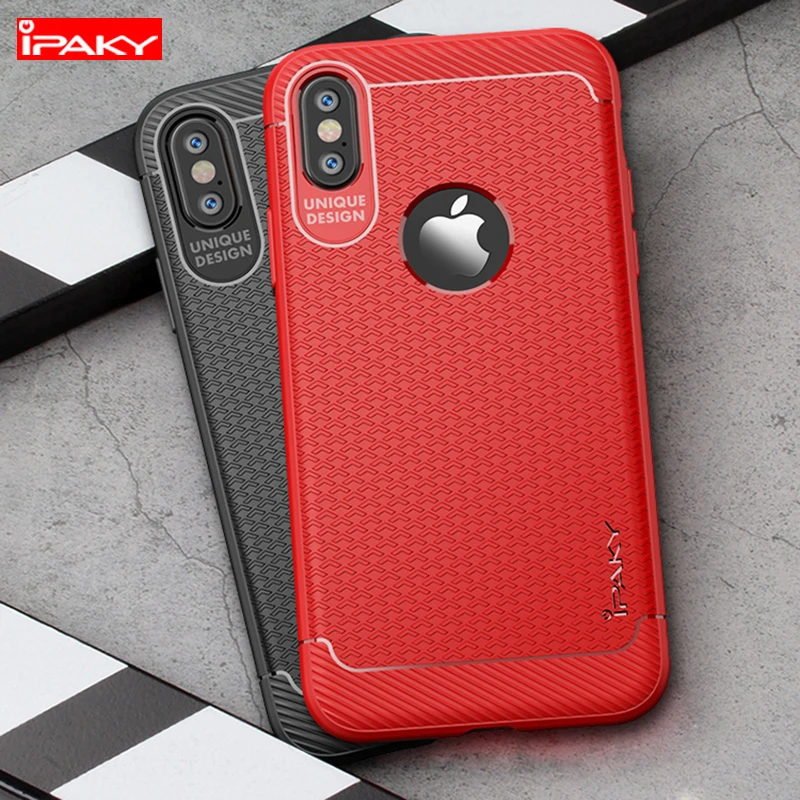 IPAKY для Apple iPhone х чехол Бизнес Силиконовые Мягкая обложка 7 P 3D Нескользящая