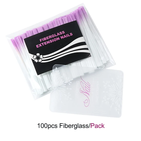 100 шт./компл. волокно Стекло для нарощенных ногтей советы Fibernails УФ-гель здание волокна Стекло акриловый маникюр форма ногтей, для маникюра, TR1013 - Цвет: 100pcs bag
