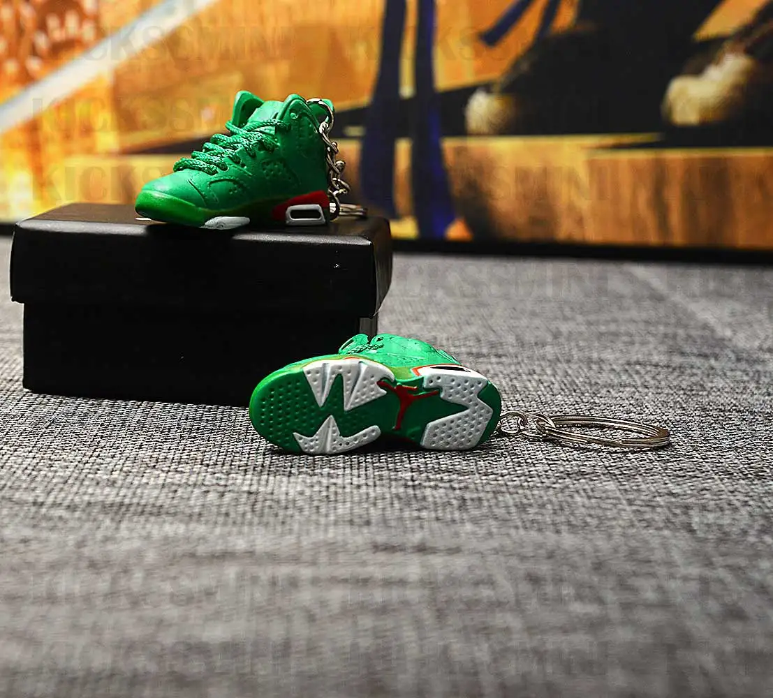 Дропшиппинг Air Jordan 6 Gatorade кроссовки брелки 1/6 масштаб 3D мини-кроссовки JORDAN Брелок Кукла аксессуар
