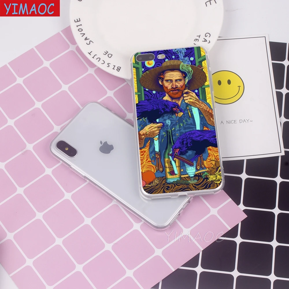 Мягкий чехол YIMAOC Vincent Willem van Gogh из ТПУ и силикона для iPhone 8 7 6 6S Plus 5 5S SE X XR XS 11 Pro Max |