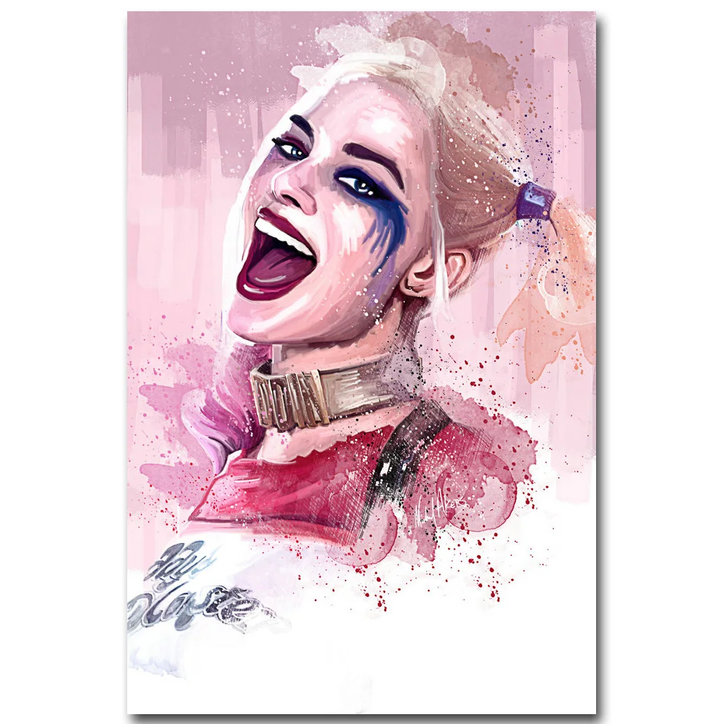 Harley Quinn-отряд самоубийц Шелковый постер с принтом супергероя 13x20 24x36 дюймов