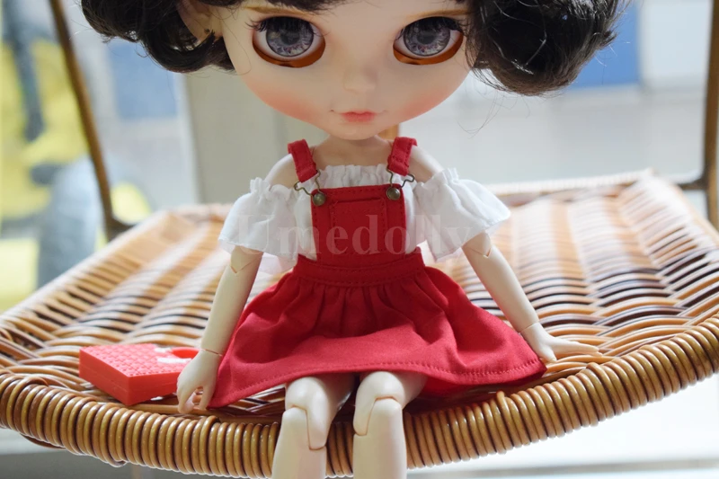 1 шт. 4 цвета с открытыми плечами футболка с ремешком платье для Blyth, Azone, Licca, куклы-Барби одежда комбинезоны наряды Аксессуары