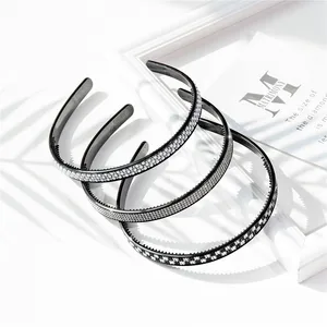 Женские повязки для волос, черные пластиковые повязки на голову с расчёской для девочек, модные обручи для волос, аксессуары для волос, спортивный обруч для головы