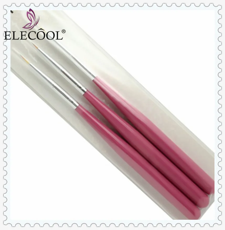 03 ELECOOL 3/1 шт Нейл-арт лайнер живопись кисточки для геля лак для ногтей, набор для маникюра Стразы акриловые деревянной ручкой полоса линии - Цвет: 03