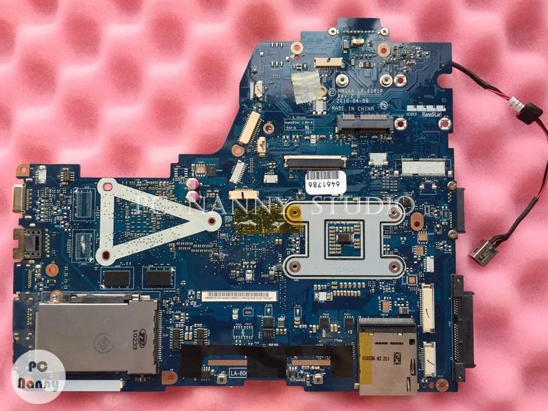 PCNANNY 2D K000104420 NWQAA LA-6062P материнская плата для ноутбука Toshiba Satellite A665 A660 HM55 DDR3 NVDIA материнская плата работает