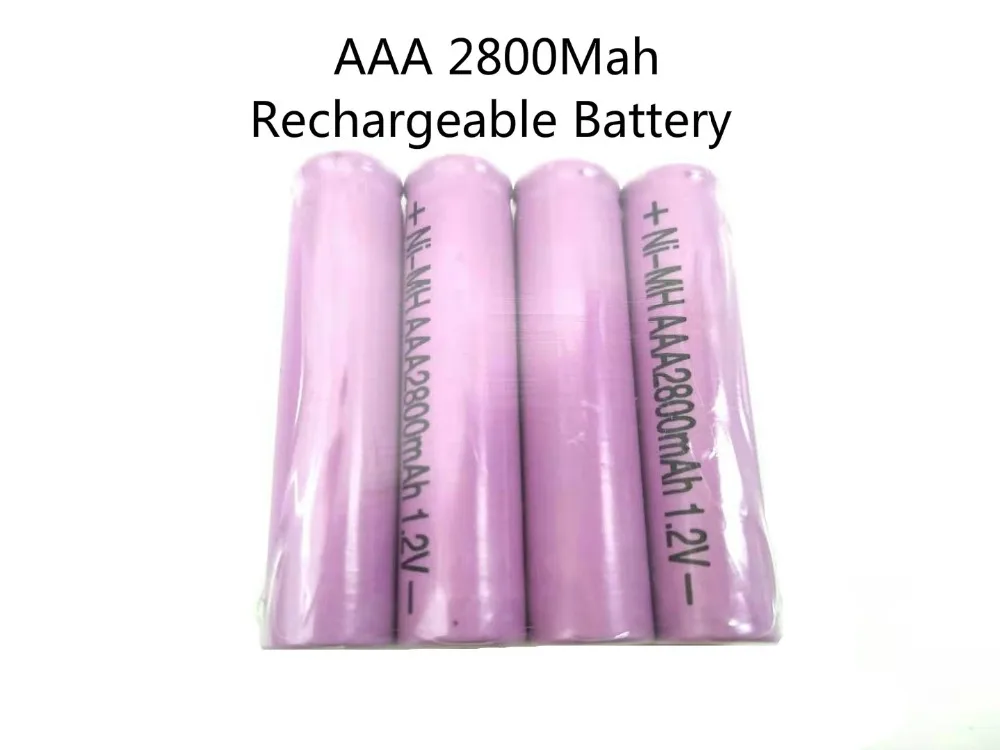 OOLAPR розовый 10 шт AAA 2800mAh 1,2 V аккумуляторная батарея Ni-MH 1,2 V перезаряжаемая 3а батарея