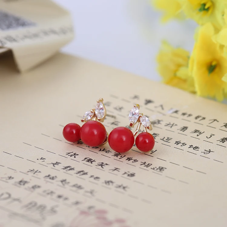 Серьги Вишенки женские серьги клипсы красные для вечерние|Серьги-клипсы| |