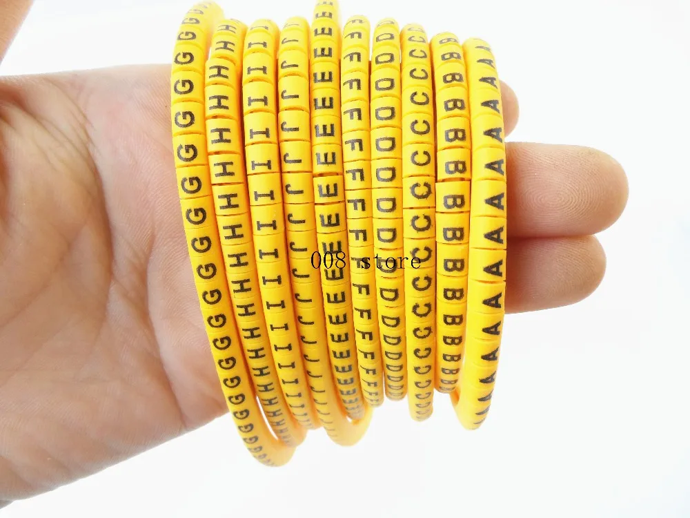 500 шт./лот ec 3 6mm2 A Z abcdefghij английский письмо гибкий печати рукав пробки этикетки