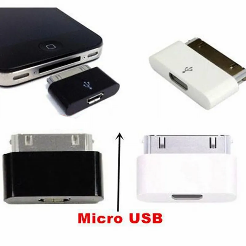 Адаптер для зарядки с разъемами Micro USB на 30 Pin адаптер зарядного устройства iPhone 4 4S