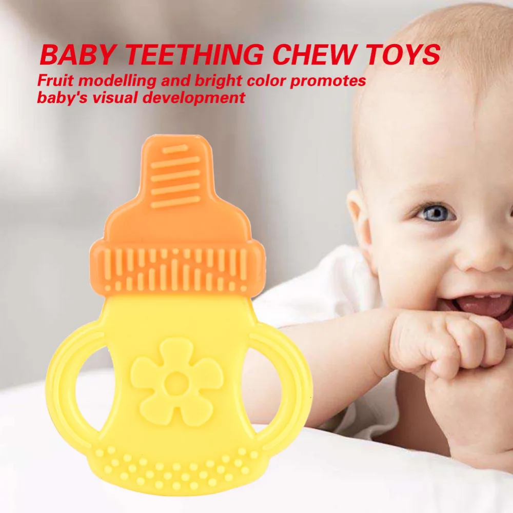 5 Patterns Silicone Teethers Fruit Grape Banana Watermelon Baby Teether Silicone Chew Charms Baby Teething Gift Toddler Toys
