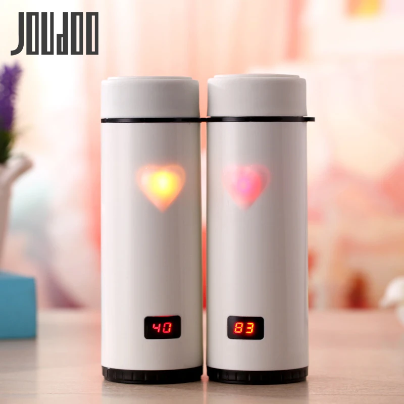 JOUDOO 360 мл светящийся термос для воды любовь модный дисплей Температура питьевой термосы нержавеющая сталь термос 35