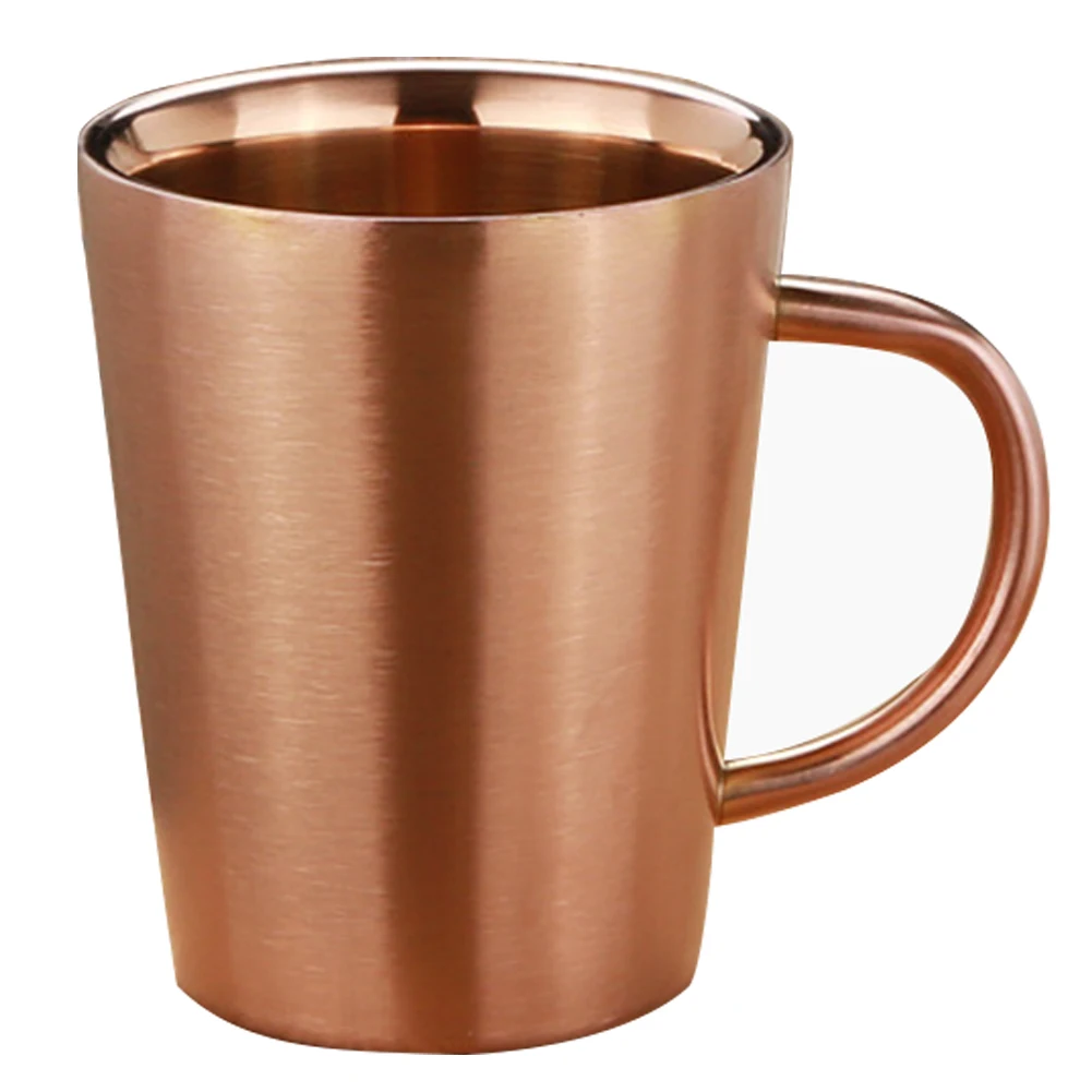 Anti-scalding Portable Home Office Outdoor Insulated Stainless Steel Breakfast Travel Double Layer Cup Mug Coffee With Handle