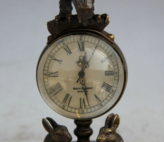 SCY S62 9&quot China western Copper eagle Rabbit machinery mechanical Device timepiece clock | Дом и сад