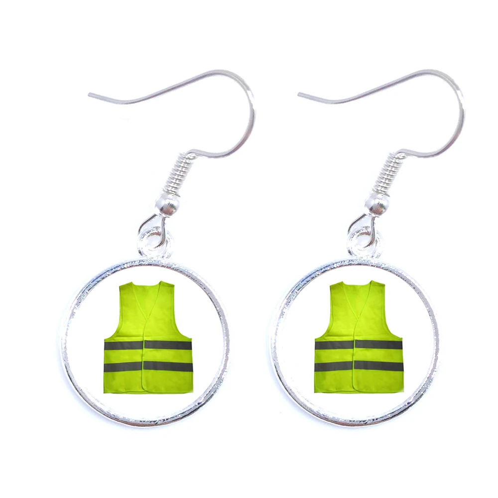 Креативные жёлтые серьги-жилеты, Джанис, протест, идеальный сувенир, мужские серьги-гвоздики