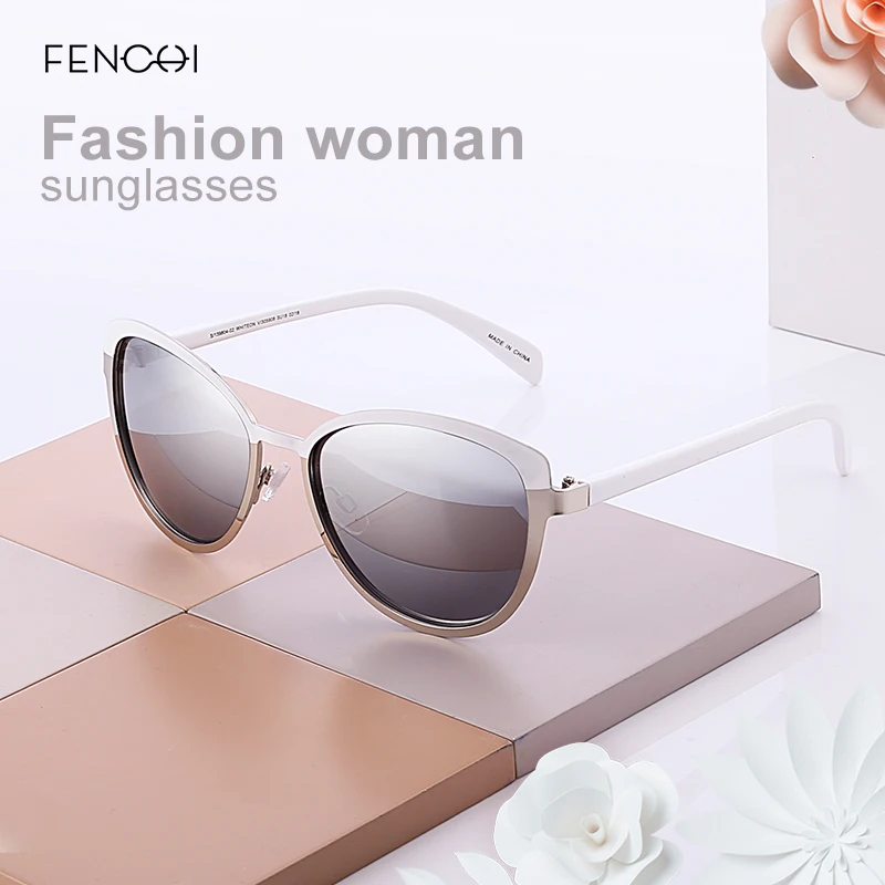 FENCHI Винтажные Солнцезащитные очки женские кошачий глаз дизайнерские бренды люксовые сексуальные очки для вождения oculos de sol feminino Zonnebril Dames