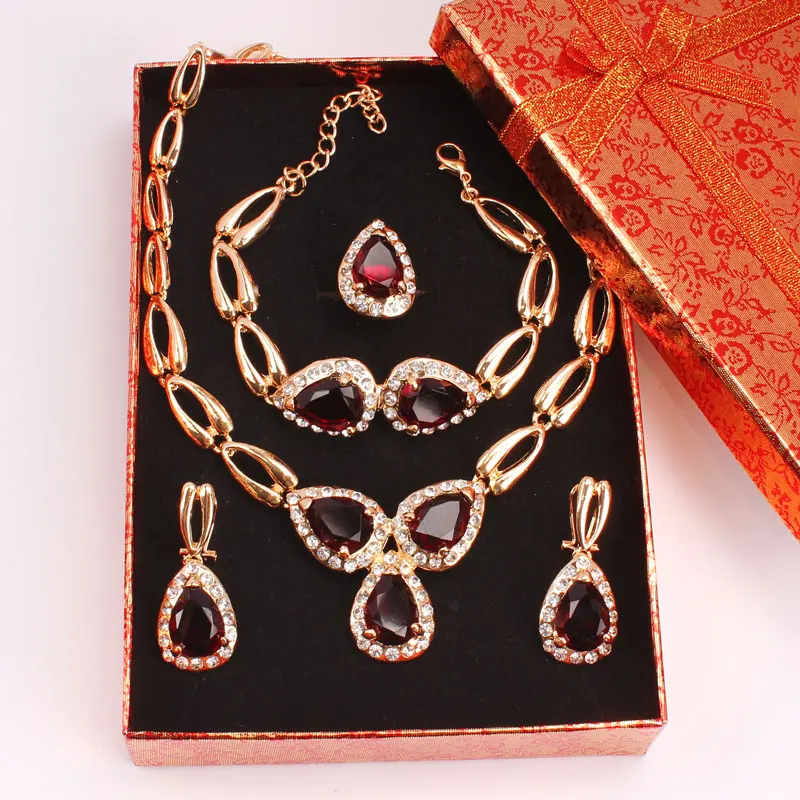 Комплект из колье серёг и кольца с австрийскими кристаллами|fine jewelry set|jewelry setsearrings