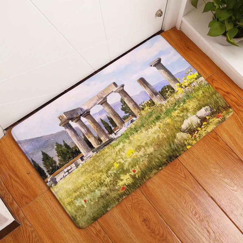 Новые противоскользящие ковры живопись Строительство печати коврики Ванная