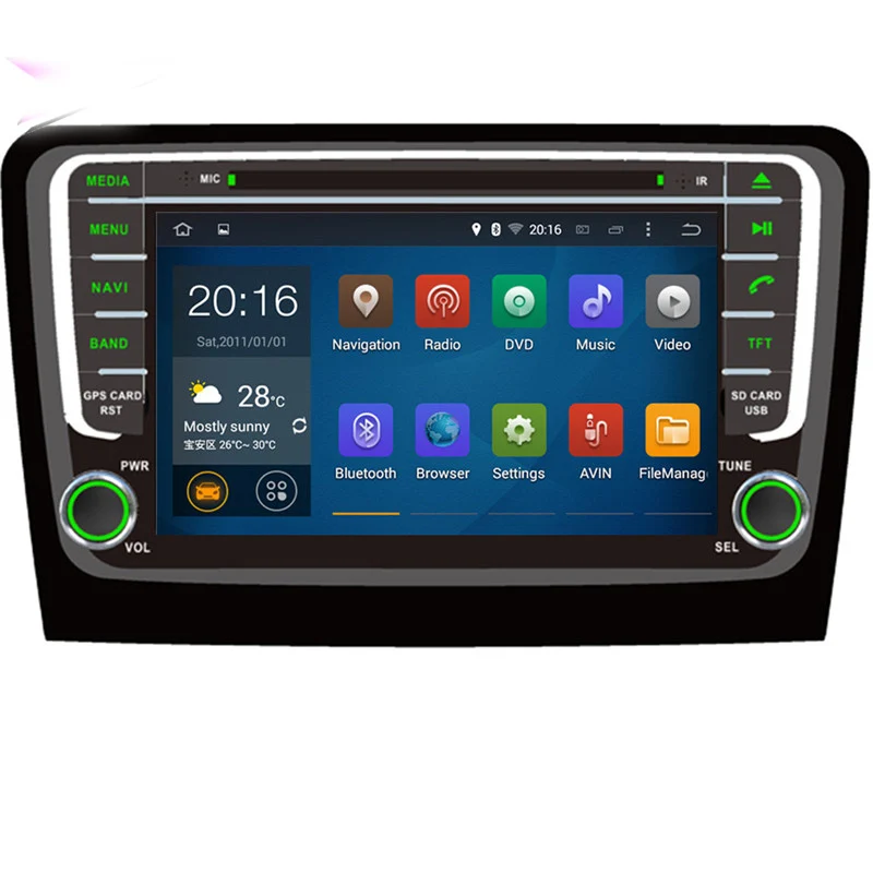 8 дюймовый автомобильный DVD плеер на Android 9 0 с GPS для SKODA Rapid 2013 octa ядерный 4 Гб ОЗУ 64