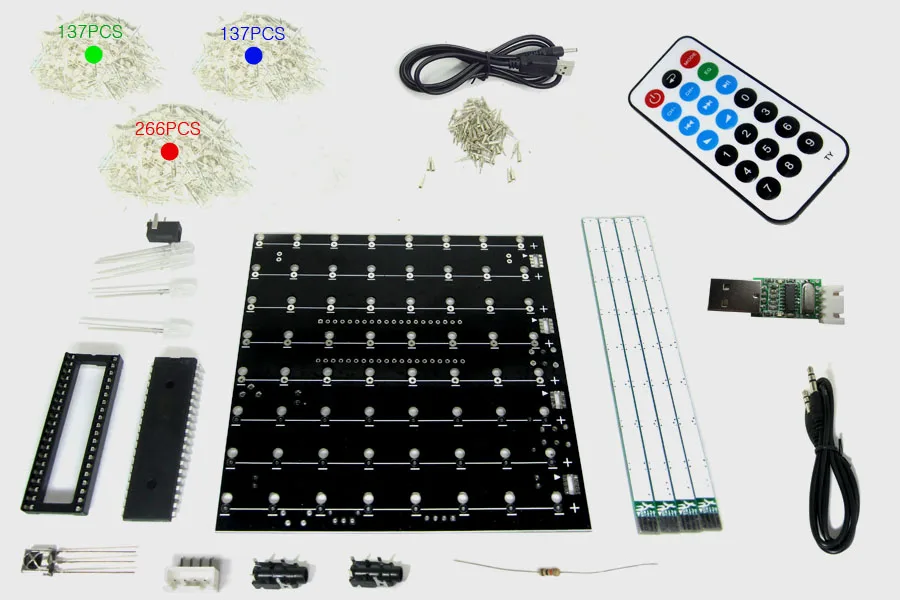3D8 DIY многоцветный СВЕТОДИОДНЫЙ мини свет куб kit С ИК/3D 8 8x8x8 Наборы/Младший