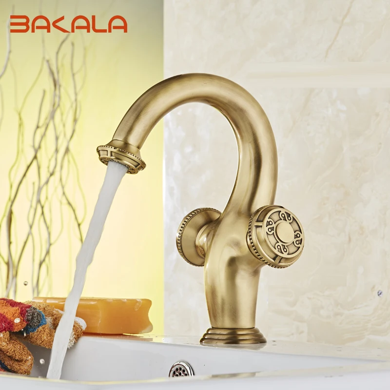 

2017 BAKALA banheiro single lever single hole retro faucet for bathroom faucet tap bathroom waterfall BR-10706