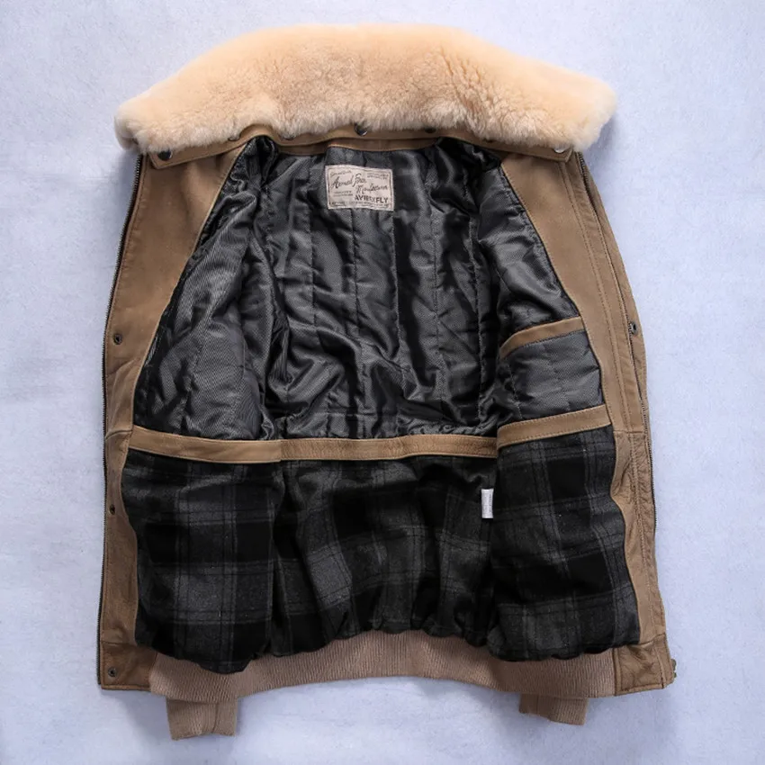 Заводская новинка 2016 мужская куртка из натуральной кожи с меховым воротником