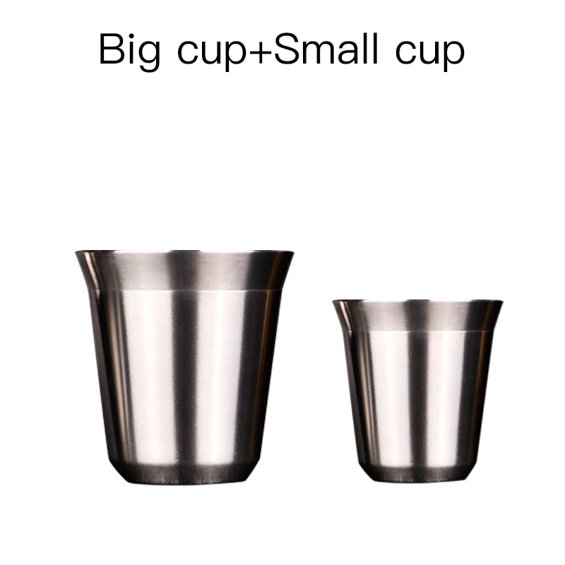 big and small 304 кружка из нержавеющей стали с медным покрытием, двойная изоляционная лента, ручка, Золотая кофейная чашка, одноцветная, большая емкость, чашка из розового золота - Цвет: big and small