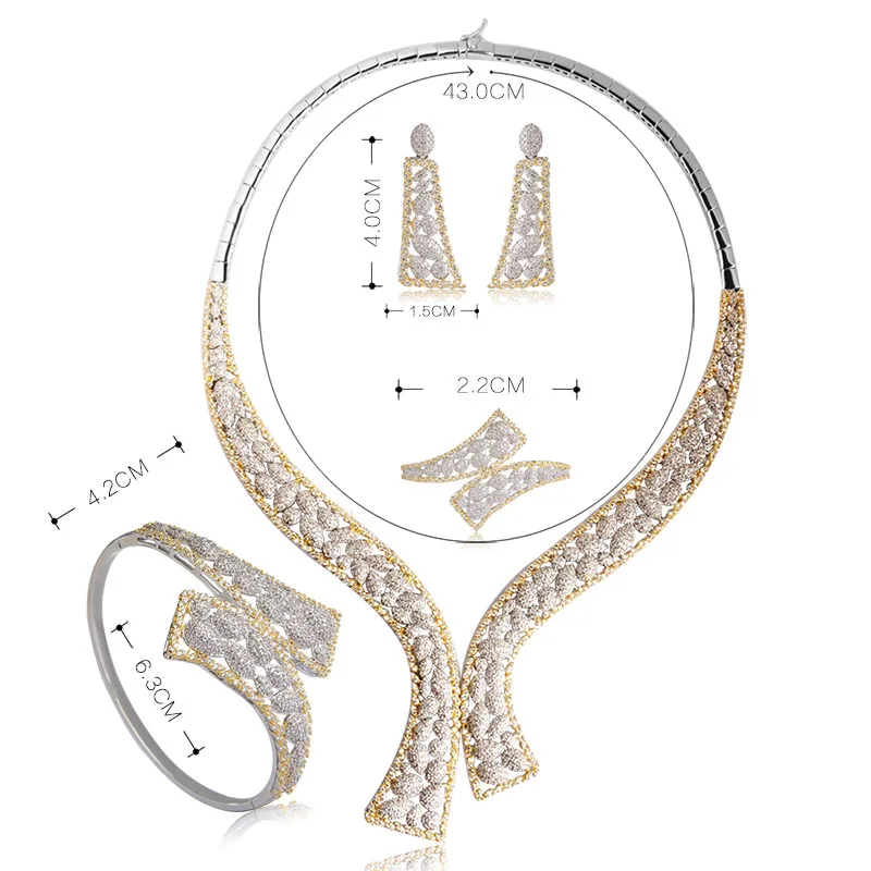 MECHOSEN роскошные медные Свадебные Ювелирные наборы Потрясающие циркониевые Феи