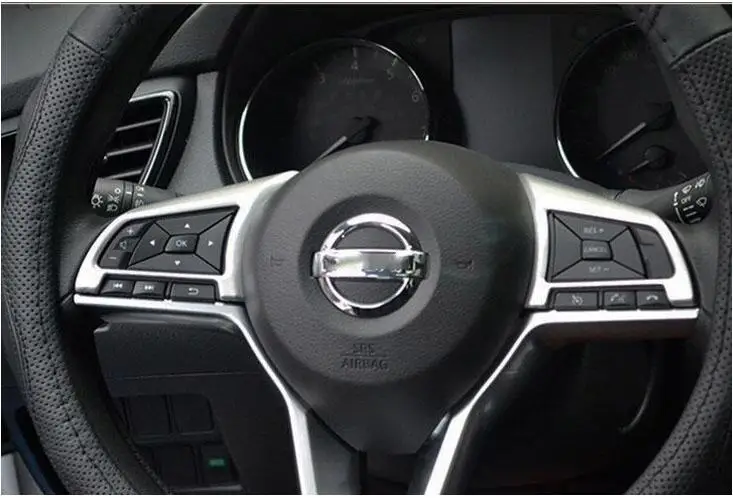 Для Nissan X-Trail XTrail T32/Rogue автостайлинг, внутренний детектор, рулевое колесо, внутренний комплект, рамка для отделки, 2 шт