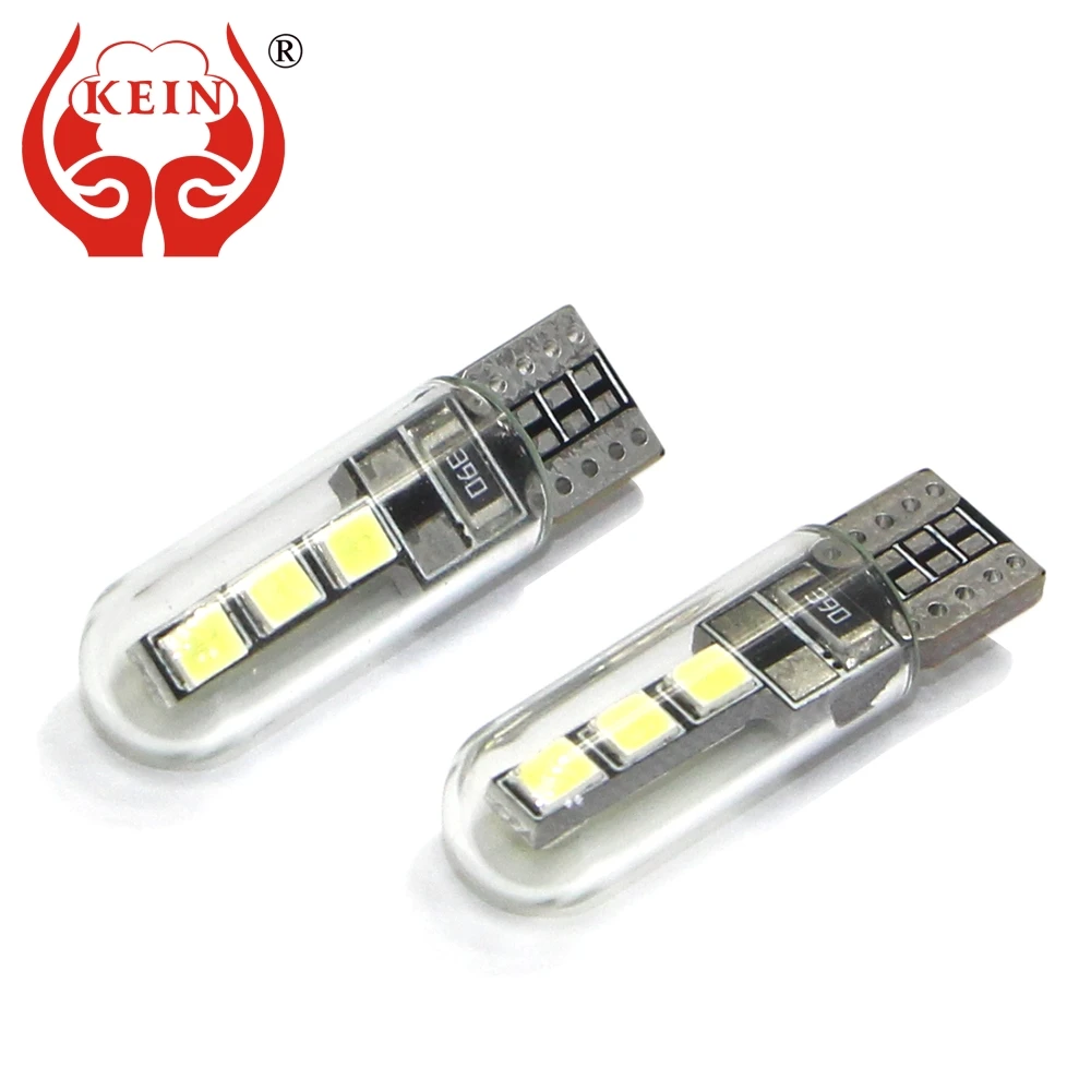 KEIN 10 шт. w5w led t10 лампа авто автомобиль 2835 6smd парковочный светильник стеклянная