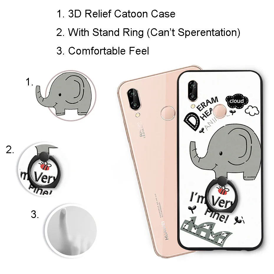 CAENBOO чехол для телефона huawei Honor 9 10 Lite 7X 9i Play Cute 3D мультфильм силиконовый подставка