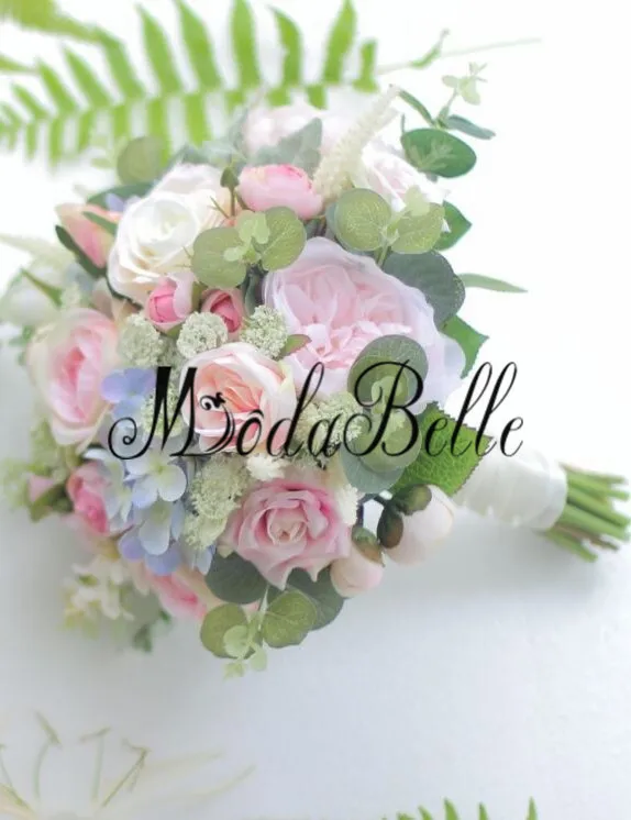 Искусственный розовый букет невесты modabelle на свадьбе настоящий свадебный ручной