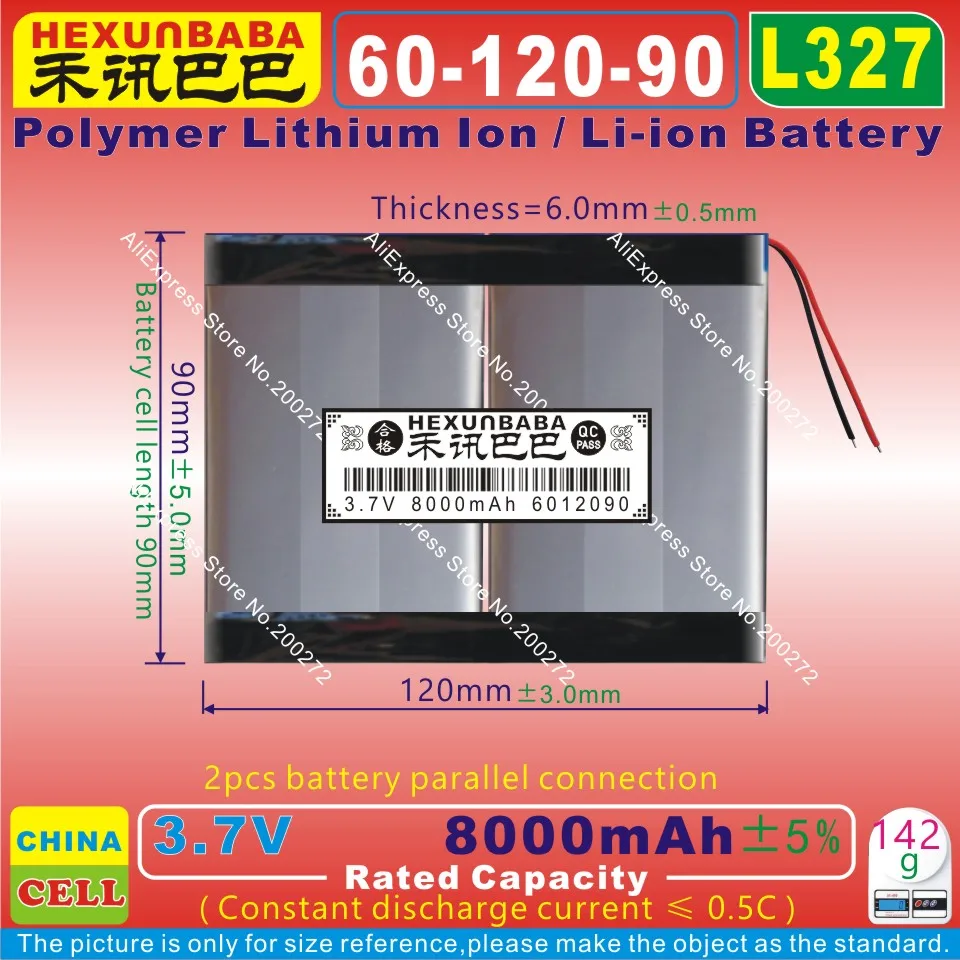 [L327] 3 7 V 8000mAh [6012090] PLIB (полимерная литий-ионная батарея) батарея для планшетных ПК