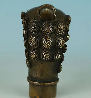 Азиатский Китайский Старый резной дракон статуя коллекция бронзовая трость