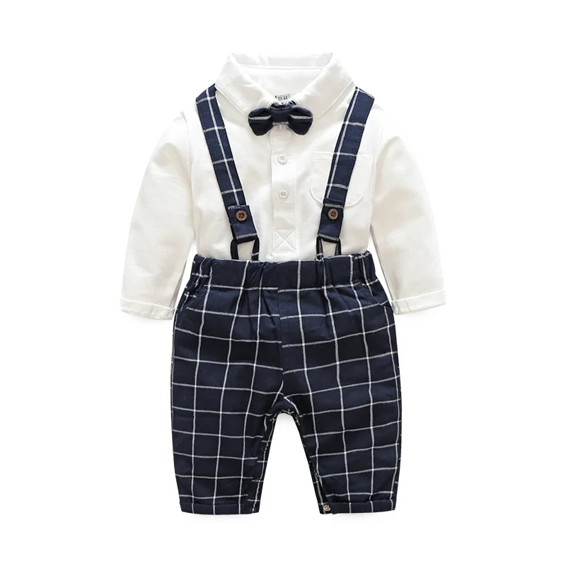 IYEAL комплекты одежды для маленьких мальчиков с бантом боди длинным рукавом +