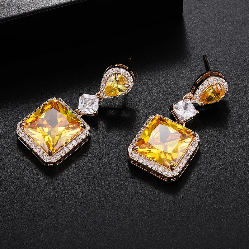 Новые модные серьги GAOLA с блестящими растениями и микрозакрепкой квадратными