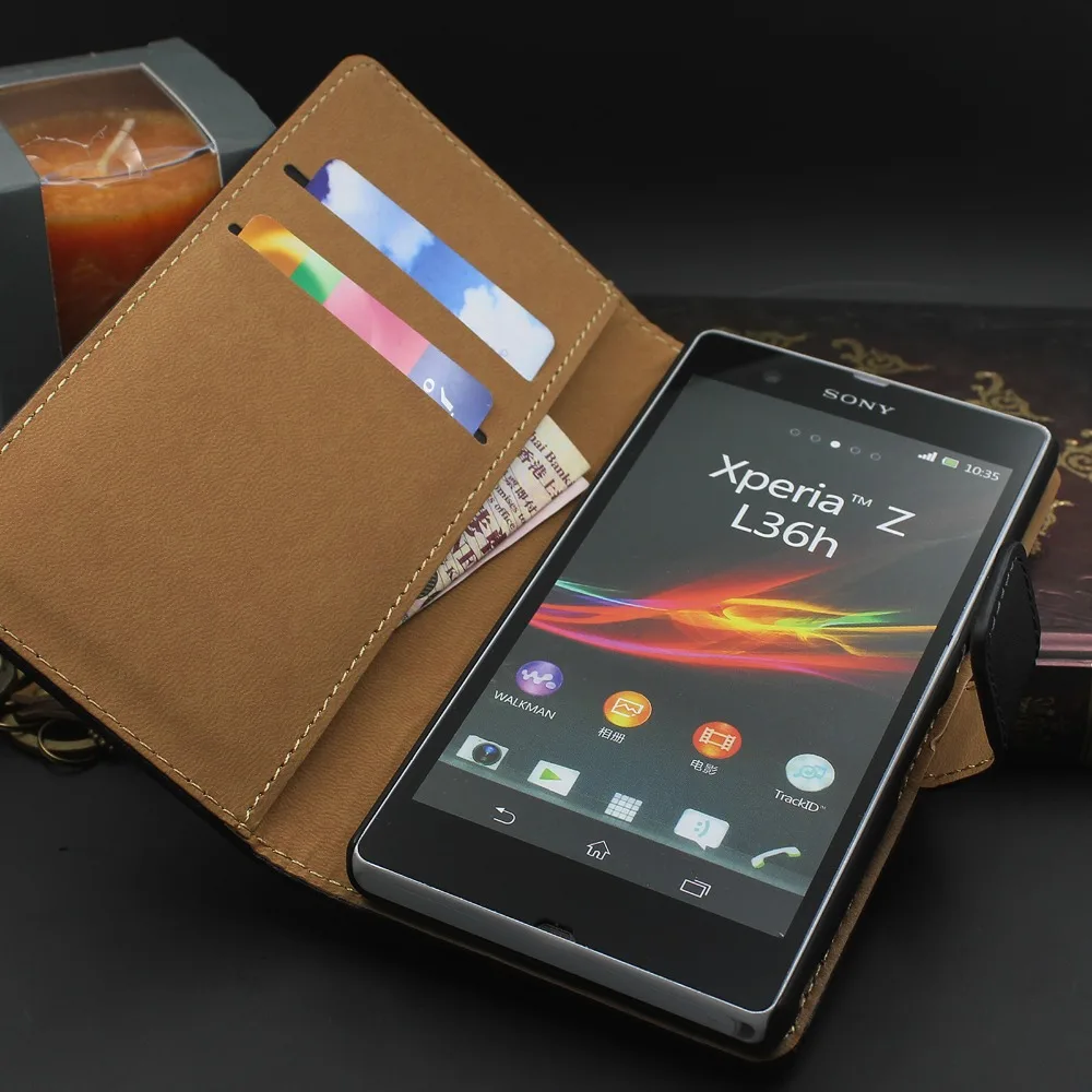 Чехол из натуральной кожи для SONY Xperia Z L36h C6603 чехол мобильного телефона стильный