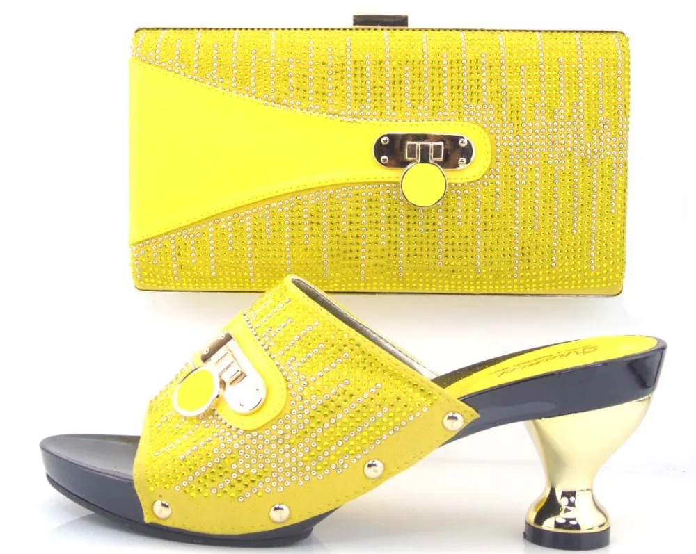 2016 Женская Мода Итальянский Соответствия Обуви И Сумки Набор С Стразами Высокое