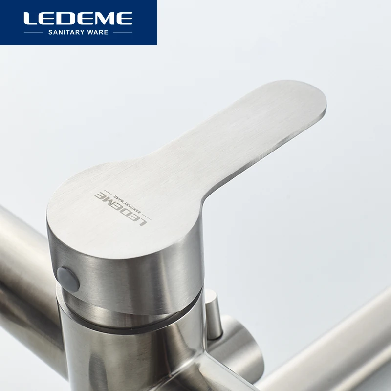 ledeme bath shower faucets set bathtub faucet water mixer crane tap with hand shower stainless steel bathroom faucets l72203 free global shipping