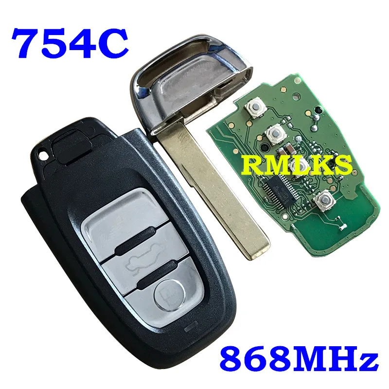 3 кнопки дистанционного ключа 315 МГц 433 МГц 868 МГц для Audi A4L Q5 8T0 959 754 C 8K0959754C Дистанционная система - Количество кнопок: 868MHz